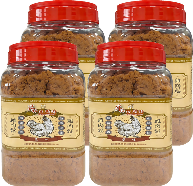 昇樺食品 雞肉鬆 原味, 1kg, 4個