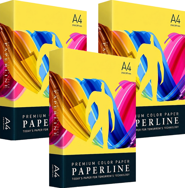 PAPERLINE 彩色影印紙 PL210 檸檬黃 80磅, A4, 1500張