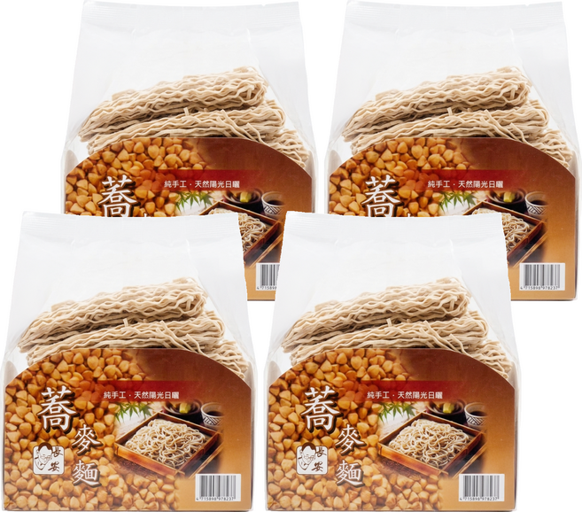 長安食品 日曬拉麵 蕎麥口味, 900g, 4個