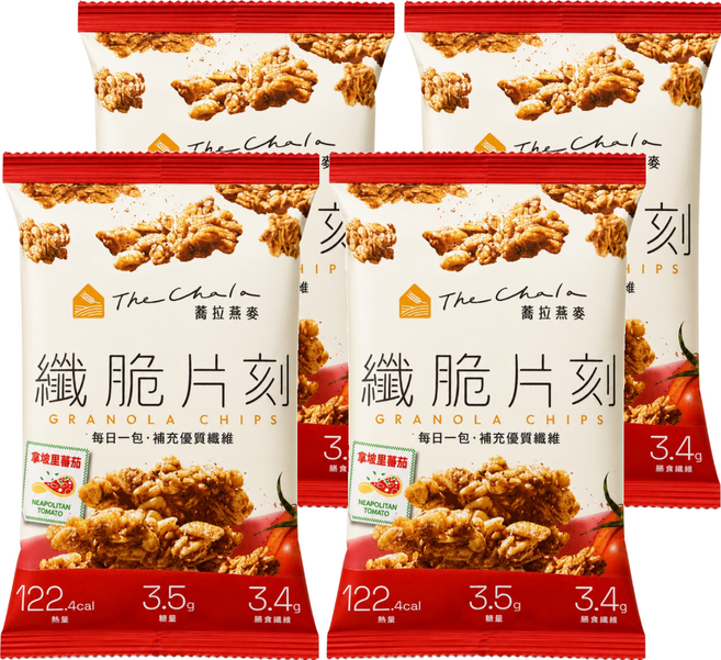 The Chala 蕎拉燕麥 纖脆片刻 燕麥餅乾 拿坡里蕃茄, 30g, 4個