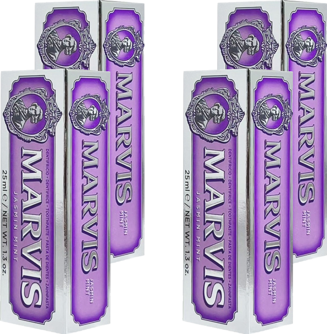 MARVIS 台灣公司貨 義大利精品牙膏 茉莉薄荷, 4個, 25ml