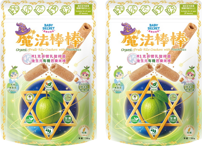 BABY SECRET 寶寶的秘密 有機米棒, 30g, 2個, 芭樂