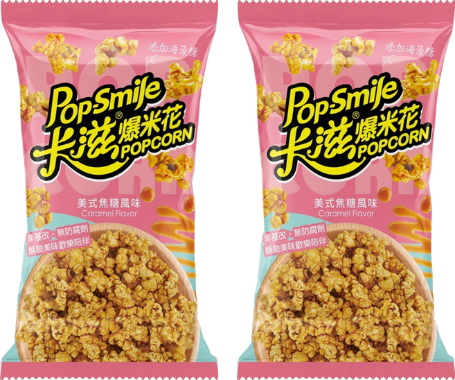 Pop-Smile 卡滋 美式焦糖風味爆米花, 100g, 2包