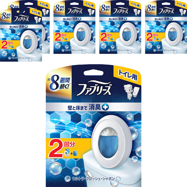 febreze 風倍清 日本原裝進口 廁所消臭芳香劑 6.3ml + 補充包 6.3ml, 6套, 12.6ml, 極致清新皂香