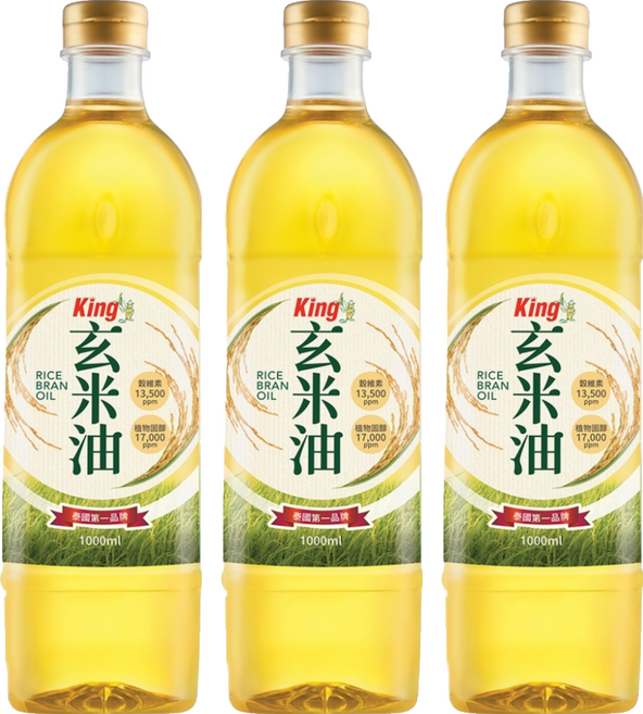 Kingriceoil 國王玄米油, 3個, 1L