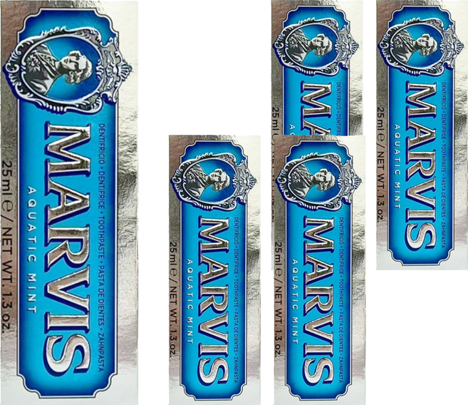 MARVIS 台灣公司貨 義大利精品牙膏 海洋薄荷, 5個, 25ml