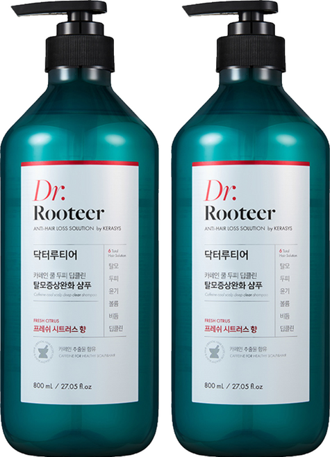 DrRooteer 咖啡因髮根蓬鬆洗髮精 清涼薄荷調, 2件, 800ml