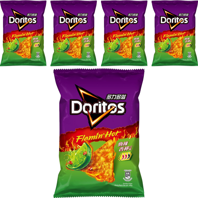 Doritos 多力多滋 勁辣香檸口味玉米片, 102g, 5個