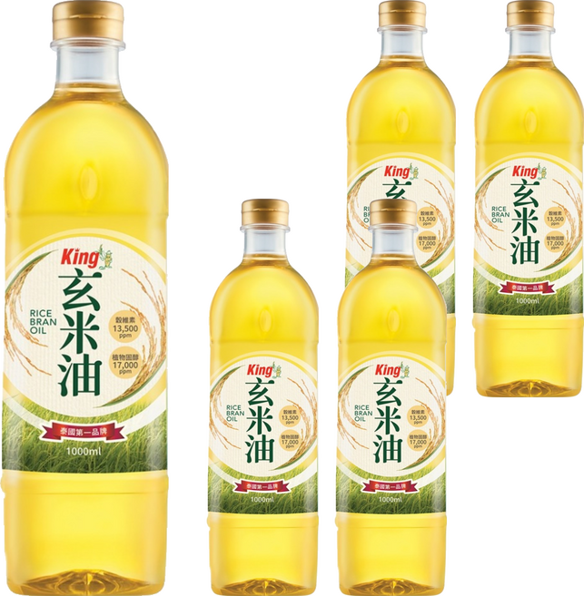 Kingriceoil 國王玄米油, 5個, 1L