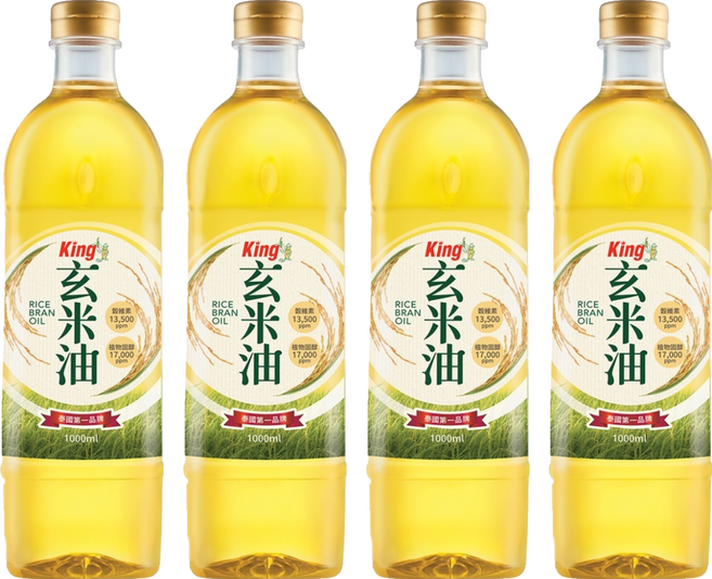 Kingriceoil 國王玄米油, 4個, 1L