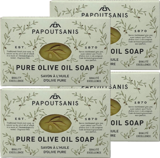 Olive Soap 橄欖物語 純橄欖天然滋潤沐浴皂, 250g, 4個
