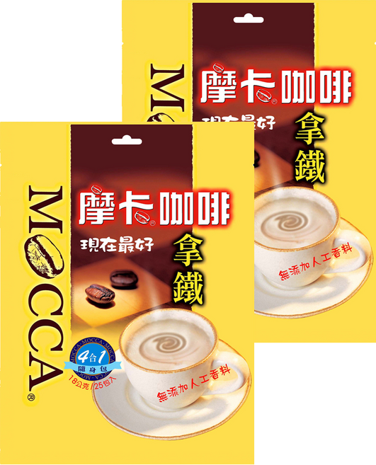 MOCCA 摩卡 現在最好 拿鐵, 18g, 2個, 25個裝