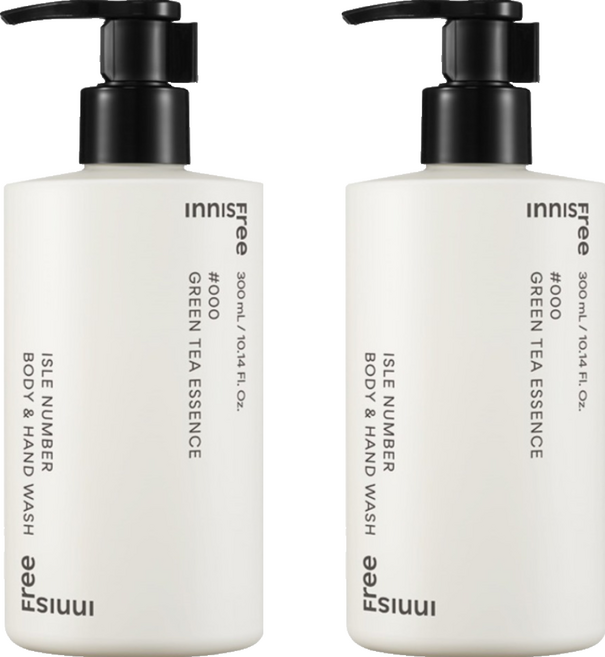 INNISFREE 台灣公司貨 ISLE NUMBER手部及身體沐浴乳 綠茶精萃, 2個, 300ml