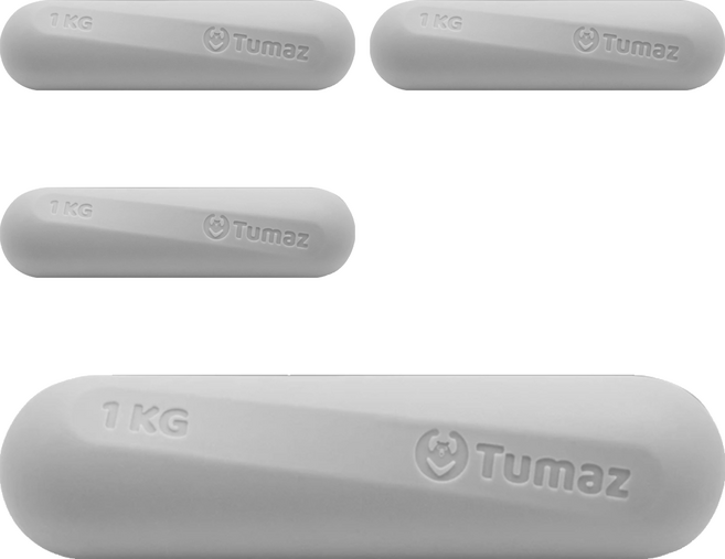 Tumaz 月熊 一體成型 環保材質 迷你啞鈴 莫蘭迪色系 煙波灰, 4個, 1kg