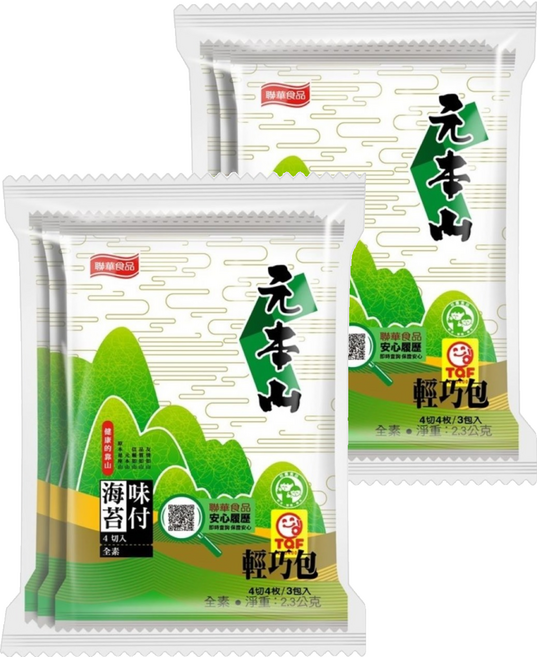 元本山 味付海苔 4切4枚 3包, 6.9g, 2套