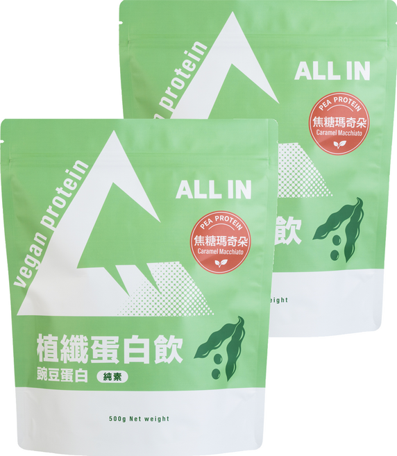 ALL IN 植纖蛋白 焦糖瑪奇朵, 500g, 2個
