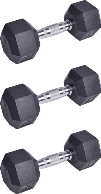 AD-ROCKET 六角包膠重訓健身啞鈴, 5kg, 3個