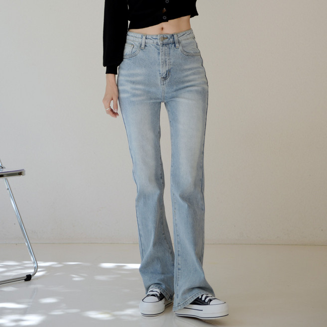 SUBI.JEANS 女款水洗靴型內刷毛牛仔長褲 SP7312