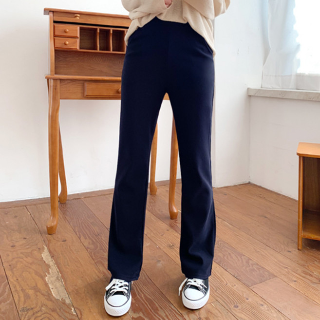 jalbba jean 女款線條內刷毛長版靴型鬆緊長褲