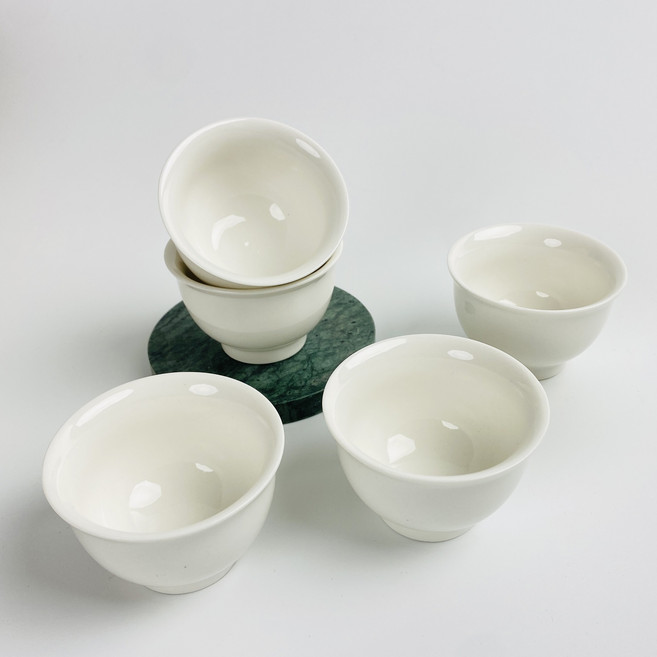 Oiljang 象牙白白瓷茶杯 70ml 5入組, 5個, 象牙白
