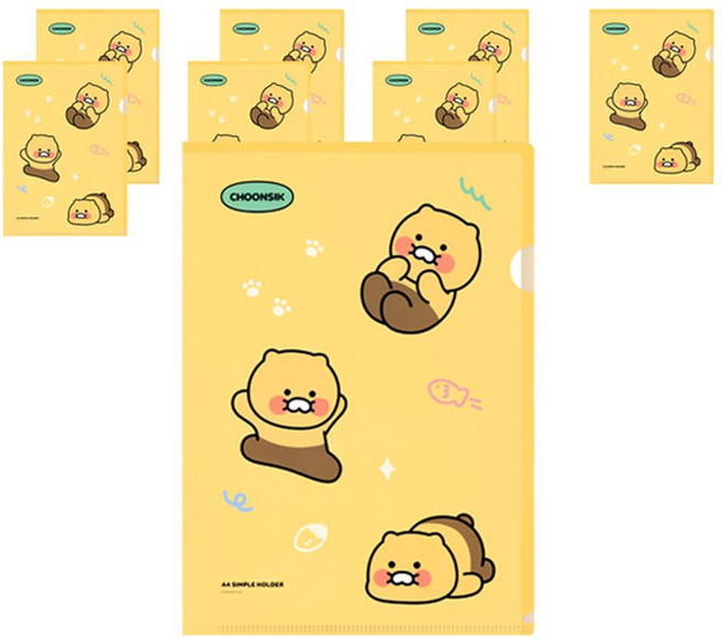 Kakao Friends Choonsik L型文件夾, 8個, 黃色
