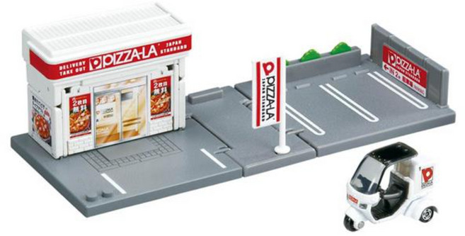 TAKARA TOMY 新城鎮 比薩店 附小車 TW90662, 1套