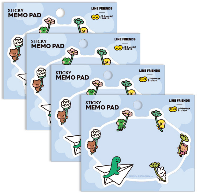 Flyingwhales LINE FRIENDS minini guman 便利貼, 4個, 飛行, 50張