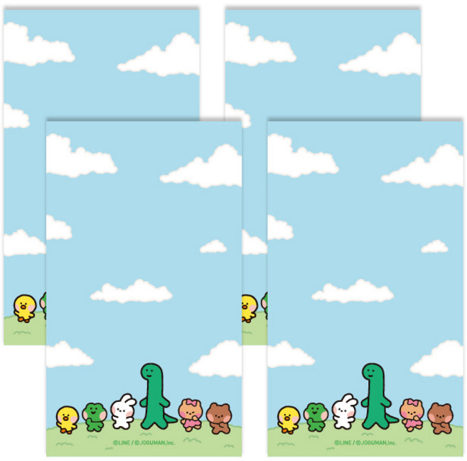 Flyingwhales LINE FRIENDS minini GUMAN 便條紙, 藍色, 4個, 50張