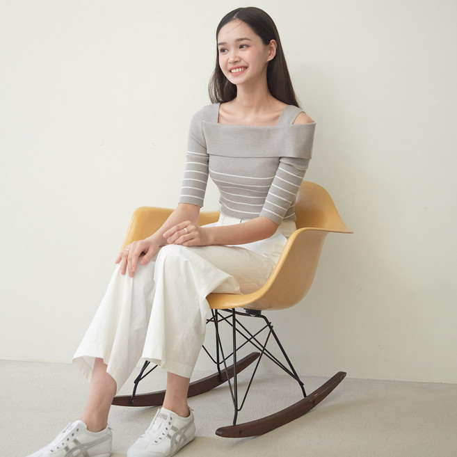 ZERO STREET 女款短袖露肩毛衣