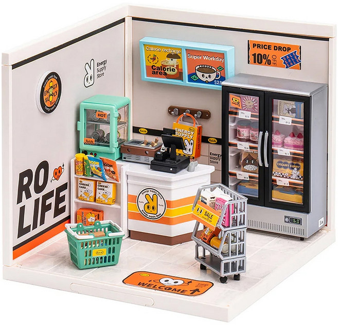 Rolife 若來 DIY小屋 袖珍屋 超級便利店 DW002, 1個, 微型便利商店