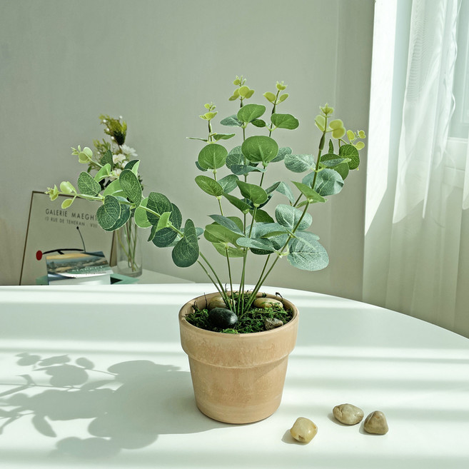 VENUDI Greenery 植物花盆人造花, 尤加利, 1個