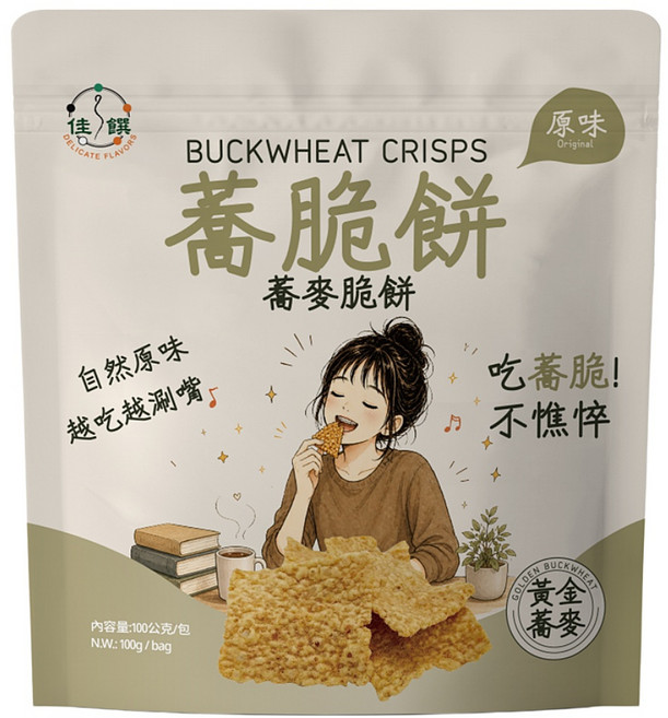 佳饌 黃金蕎脆餅 原味, 100g, 1個