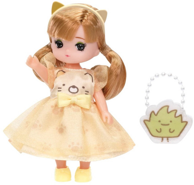 TAKARA TOMY Licca 莉卡娃娃 角落小夥伴貓洋裝美紀 LD-28, 1套, 角落小夥伴貓洋裝美紀 黃色