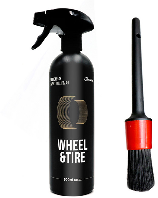 Driview 輪圈與輪胎清潔劑 + 16號黑色刷具組, 1套, 500ml