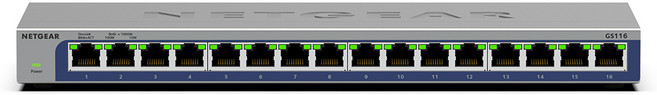 NETGEAR 16埠 Gigabit 無網管 金屬殼 網路交換器, 1個, GS116