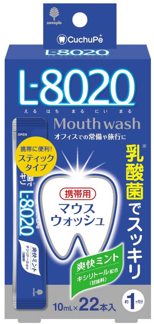 novopin 勁爽薄荷乳酸菌漱口水 含酒精 L-8020 22條, 220ml, 1盒
