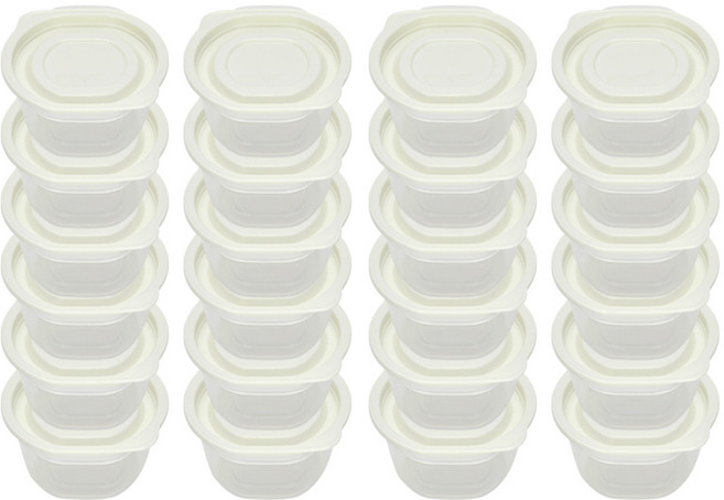 cimelax 圓形保鮮盒 白色, 24個, 275ml