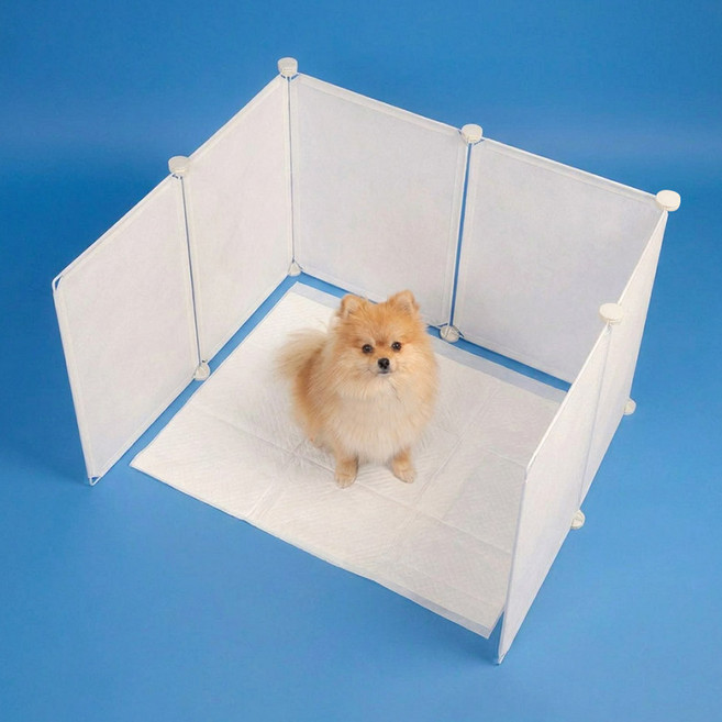 DING DONG PET 狗狗清潔便便墊隔板圍欄 8片, 白色, 1個