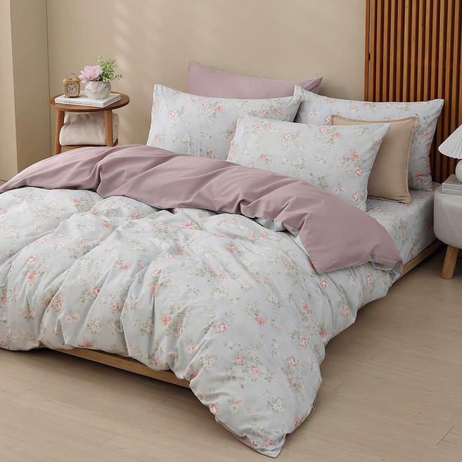 Hong Yew Bedding 鴻宇寢飾 台灣製 100%精梳純棉鋪棉兩用被套 娜塔 雙人(180 x 210cm) C20161