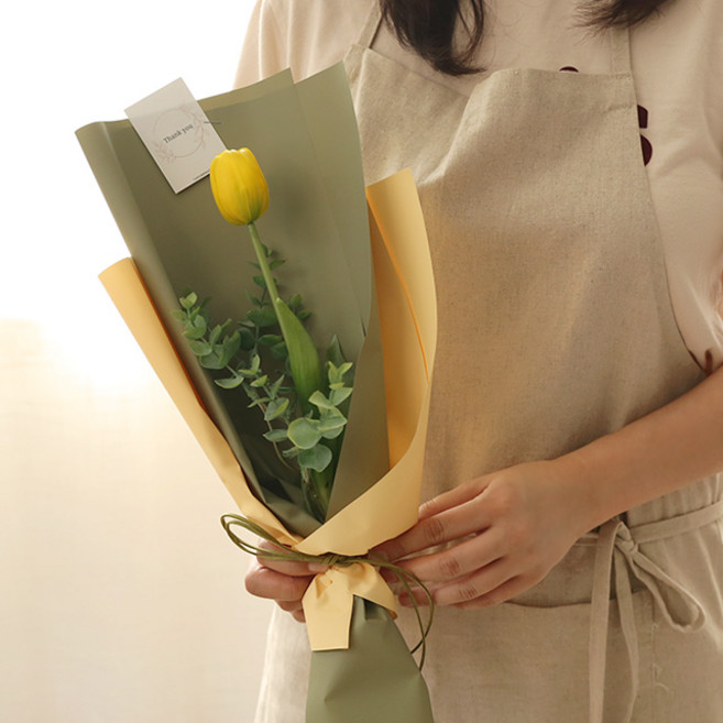 THE FLOWERMARKET 芒果鬱金香單支花束, 芒果黃 01 感謝, 1個