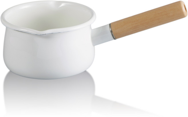 Hamptons HYF 木柄琺瑯牛奶鍋 HYF-C-020-W, 白色, 1個, 15cm