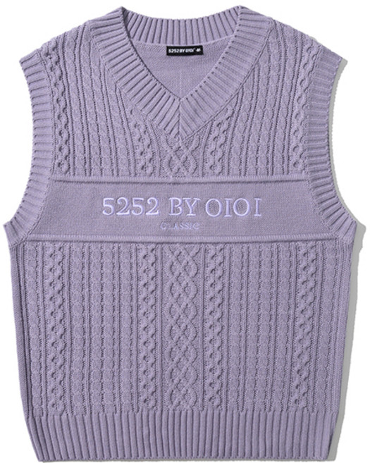 5252 BY OiOi 男女通用 BASIC CABLE KNIT VEST