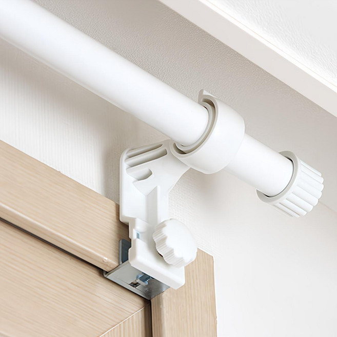 SERYUHOME Pure 25mm 免鑽孔伸縮窗簾桿組 白色