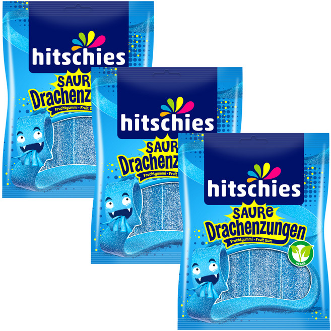 hitschies 希趣樂 藍色酸味龍軟糖, 3個, 125g