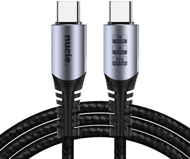 NUCLE Type-C轉Type-C USB4 8K Thunderbolt 4 相容 240W 40Gbps 高速充電數據線