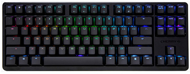 CHERRY 機械式有線無數字鍵盤, 黑色, G80-3000S TKL RGB (紅軸), 紅軸