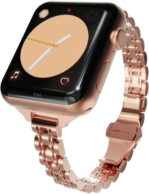 miak Apple Watch 纖薄五珠錶帶, 玫瑰金