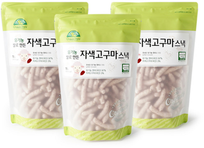 Organic Story 紫地瓜米餅棒, 70g, 3包