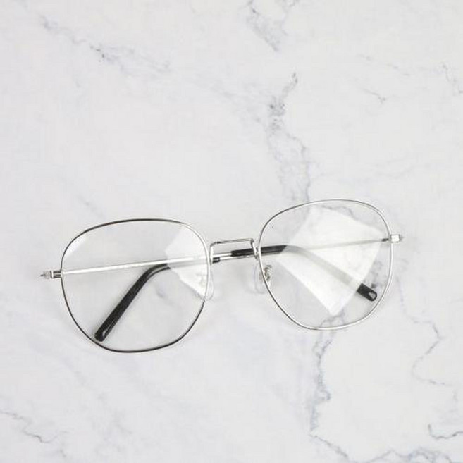 TheBrille 大尺寸方形金屬眼鏡框 60mm 全銀色