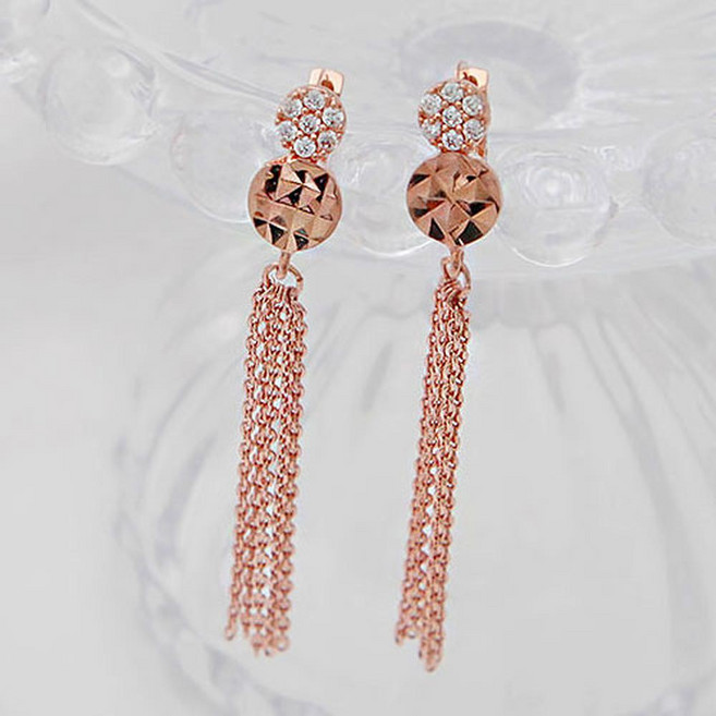 女款 14K 金針 花朵流蘇耳環 RS396